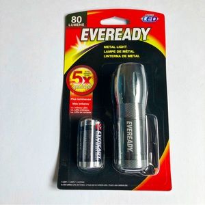 3/$15 NEW EVEREADY Metal Light LED Compact Flashlight 3 AAA Batteries Included